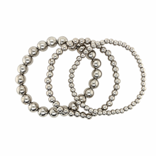 Load image into Gallery viewer, Roxy Silver Beaded Bracelet Set
