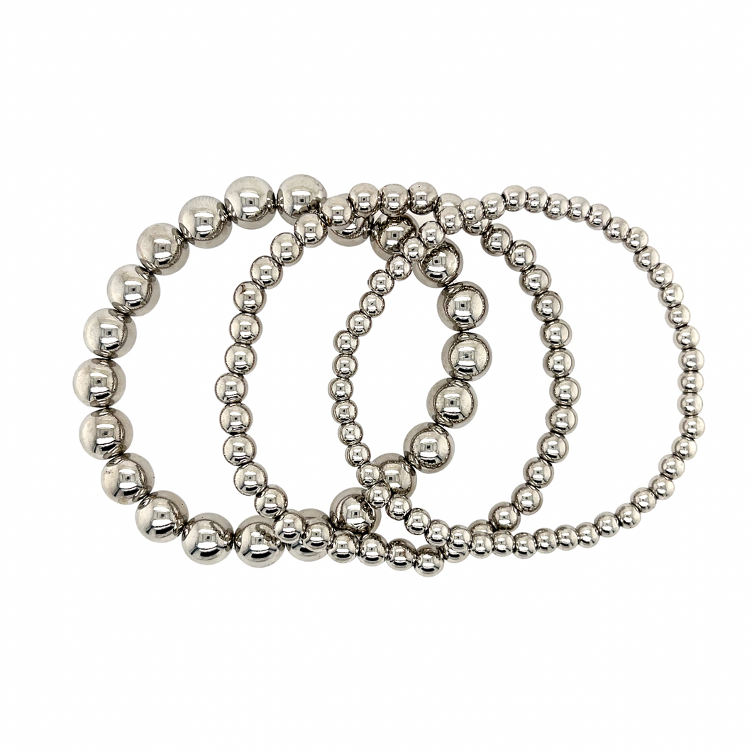 Roxy Silver Beaded Bracelet Set